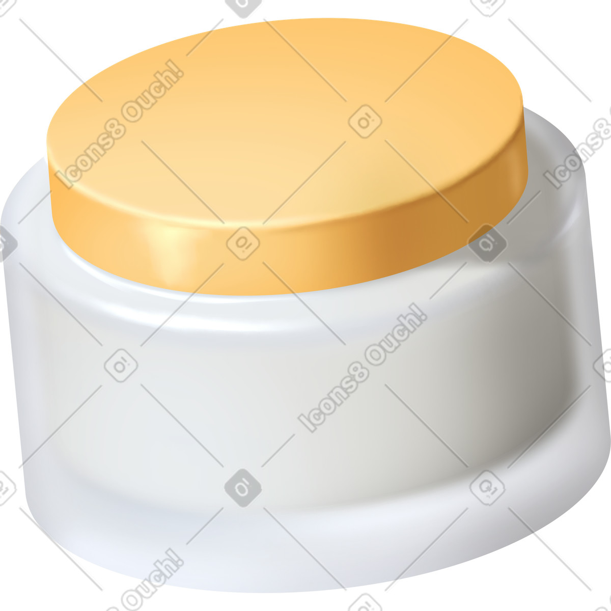 下载 Props 风格的 Cream in glass package with yellow lid 插画，支持 PNG、SVG 格式
