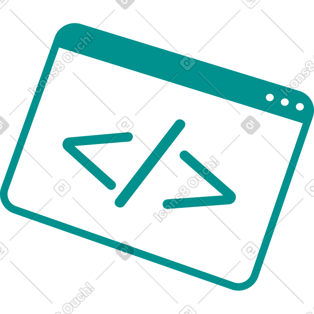 Window with code programming icon illustration in Natty style download in PNG, SVG