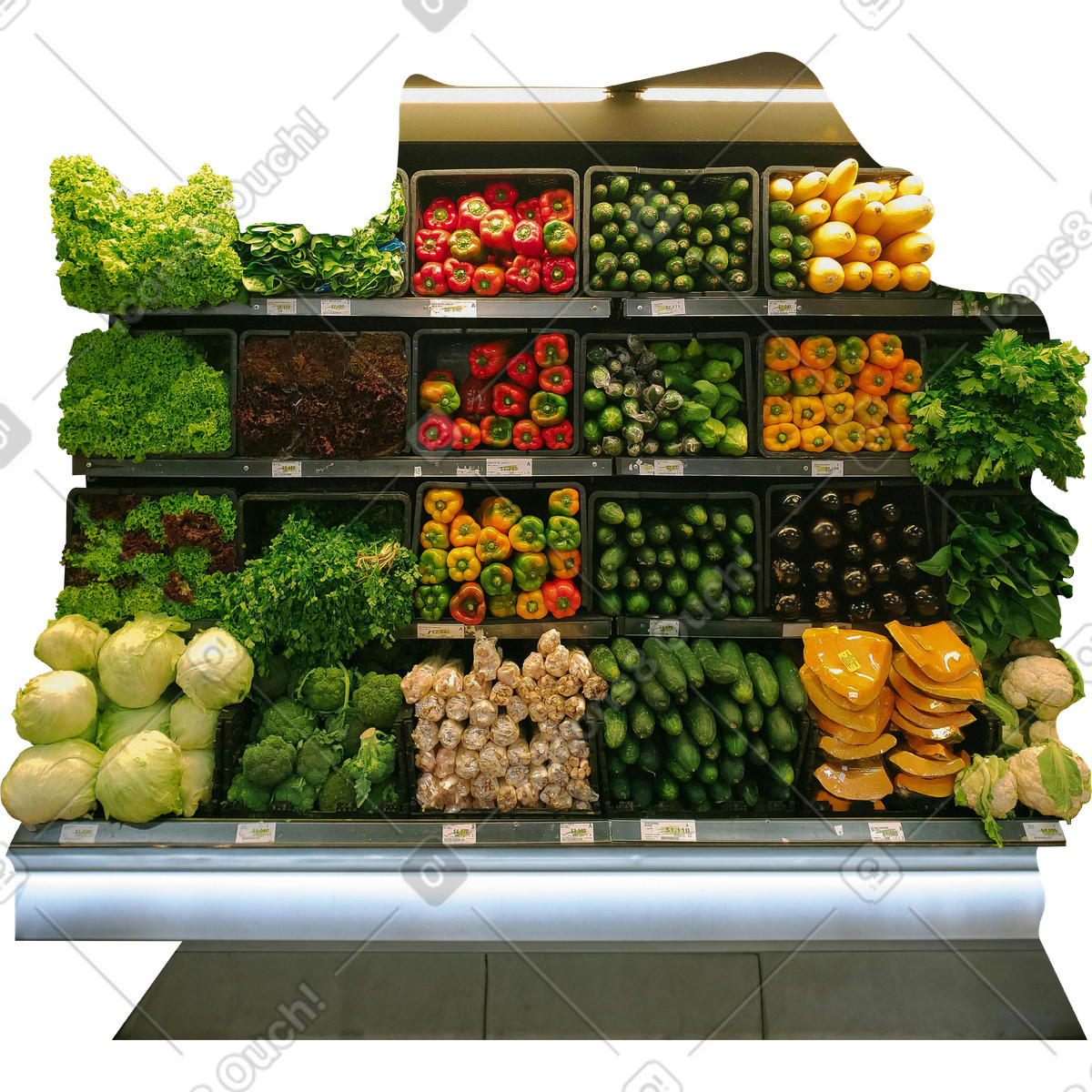 Supermercato di sfondo con un bancone verdure illustrazione in stile Everyday scarica in PNG, SVG