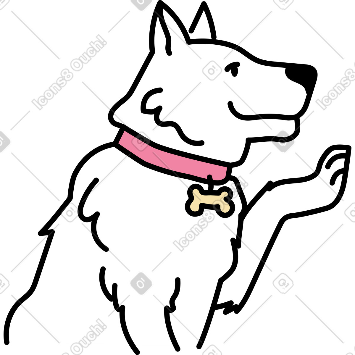 Hund-Illustration im Notes-Stil als Download in PNG, SVG