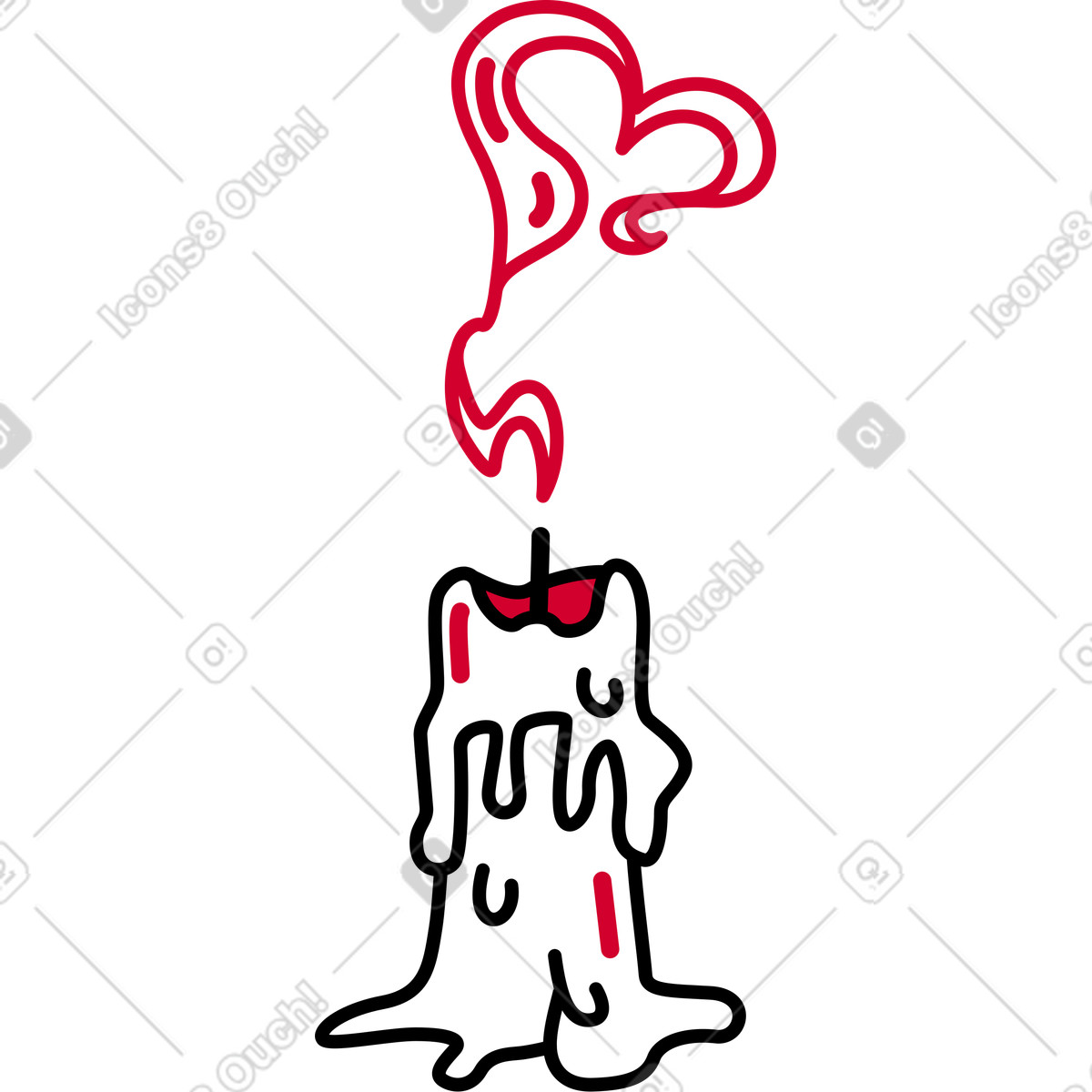 Candle illustration in Ruby style download in PNG, SVG