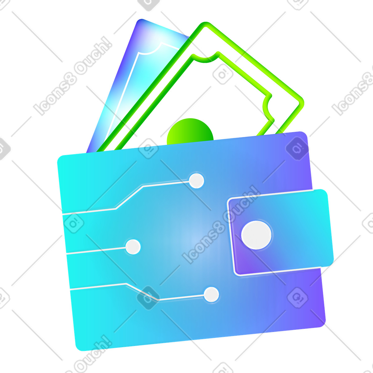 Pure 스타일의 Digital wallet with personal savings 일러스트레이션 PNG, SVG 다운로드