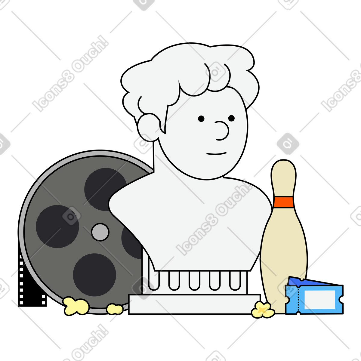 Illustration Loisirs et divertissement, art culture dans le style Kindy à télécharger aux formats PNG, SVG