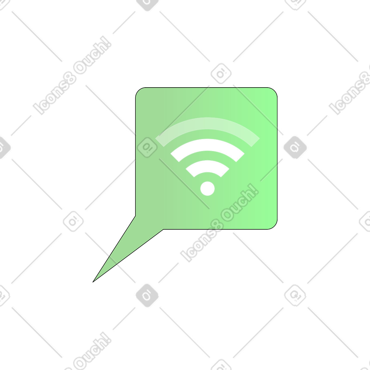 Sprechblase mit wi-fi-symbol-Illustration im Pop-Stil als Download in PNG, SVG