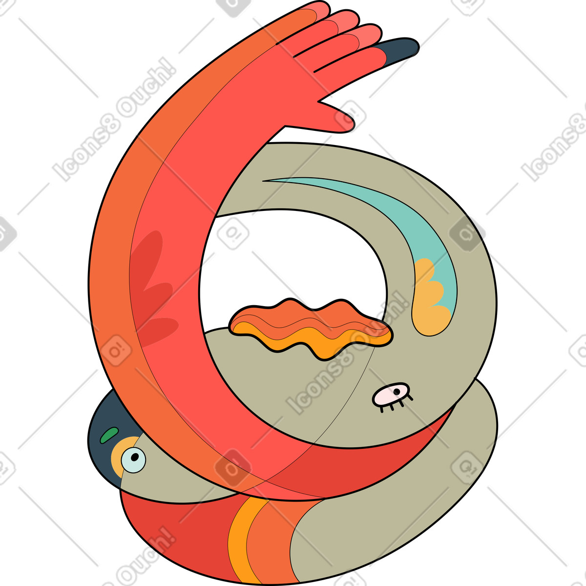 Ilustración Criatura en estilo Surr a descargar en PNG y SVG