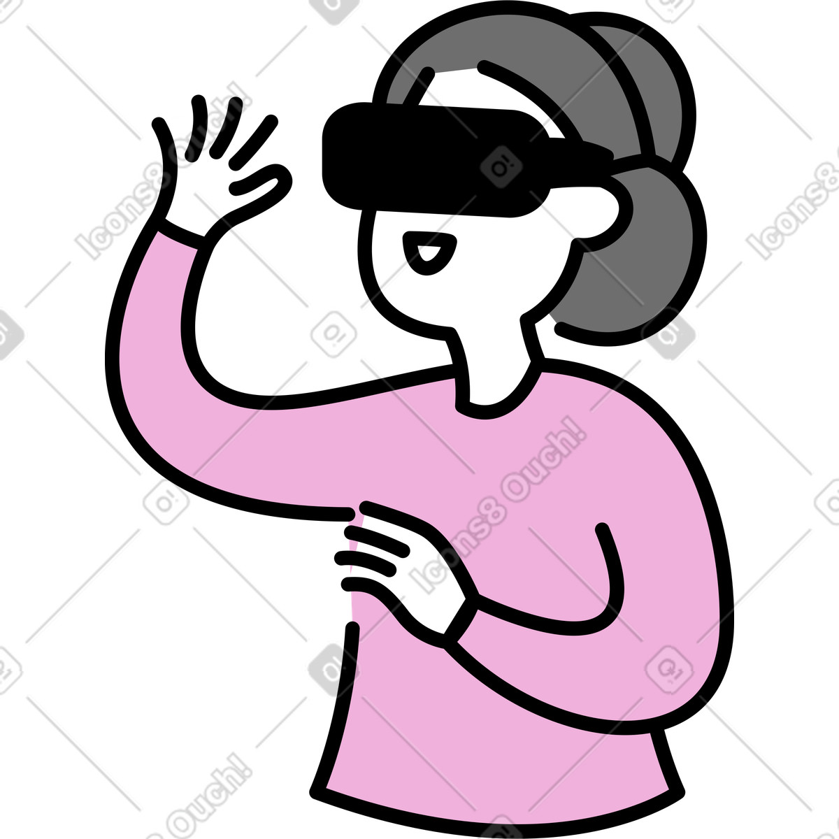 Ilustração de Mulher em no estilo Mochi para baixar em PNG, SVG