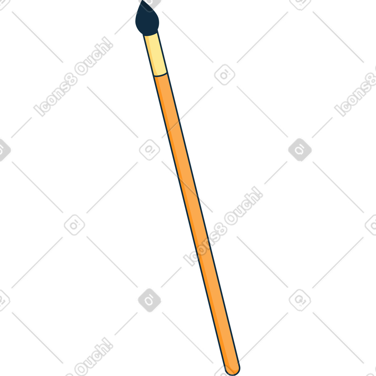 Small makeup brush illustration in Bubble gum style download in PNG, SVG