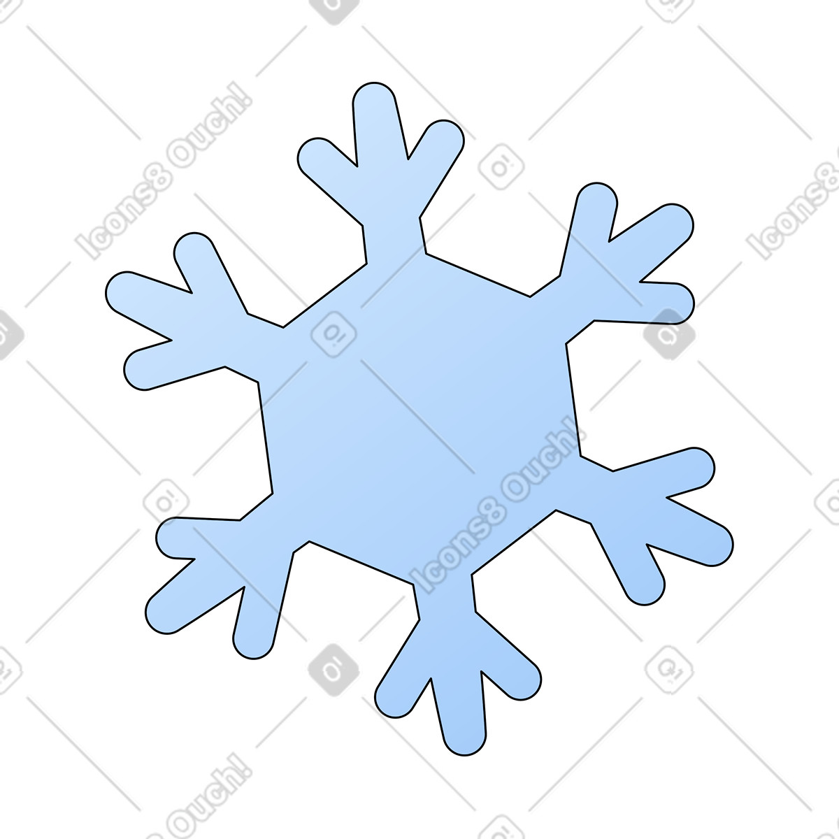 Fiocco di neve illustrazione in stile Pop scarica in PNG, SVG