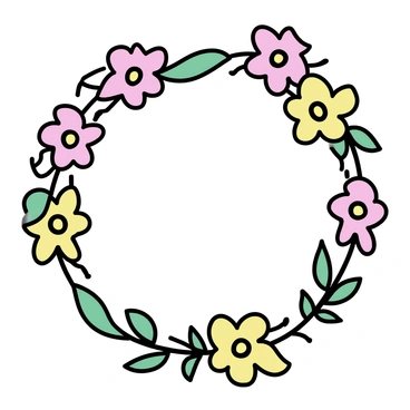 A decorative frame, intricately designed, made of intertwined mayflowers with delicate petals and vibrant colors. The mayflowers are surrounded by lush green leaves, forming a harmonious border. The frame has a symmetrical shape, showcasing the elegance of nature in its design. The flowers are arranged in a way that creates a sense of movement, drawing the eye along the curves of the frame. The overall composition highlights the natural beauty and intricate details of the mayflowers and leaves.