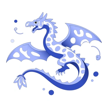 A mythical dragon is depicted, formed entirely of swirling plasma. The dragon's body showcases intricate patterns that flow and twist, creating a dynamic and fluid appearance. Its wings are outstretched, displaying a mesmerizing array of shapes, while the tail coils elegantly behind it. The dragon's eyes are sharp and piercing, filled with an intense focus. Surrounding the creature are wisps of energy that seem to dance and ripple, highlighting its powerful presence in the scene.