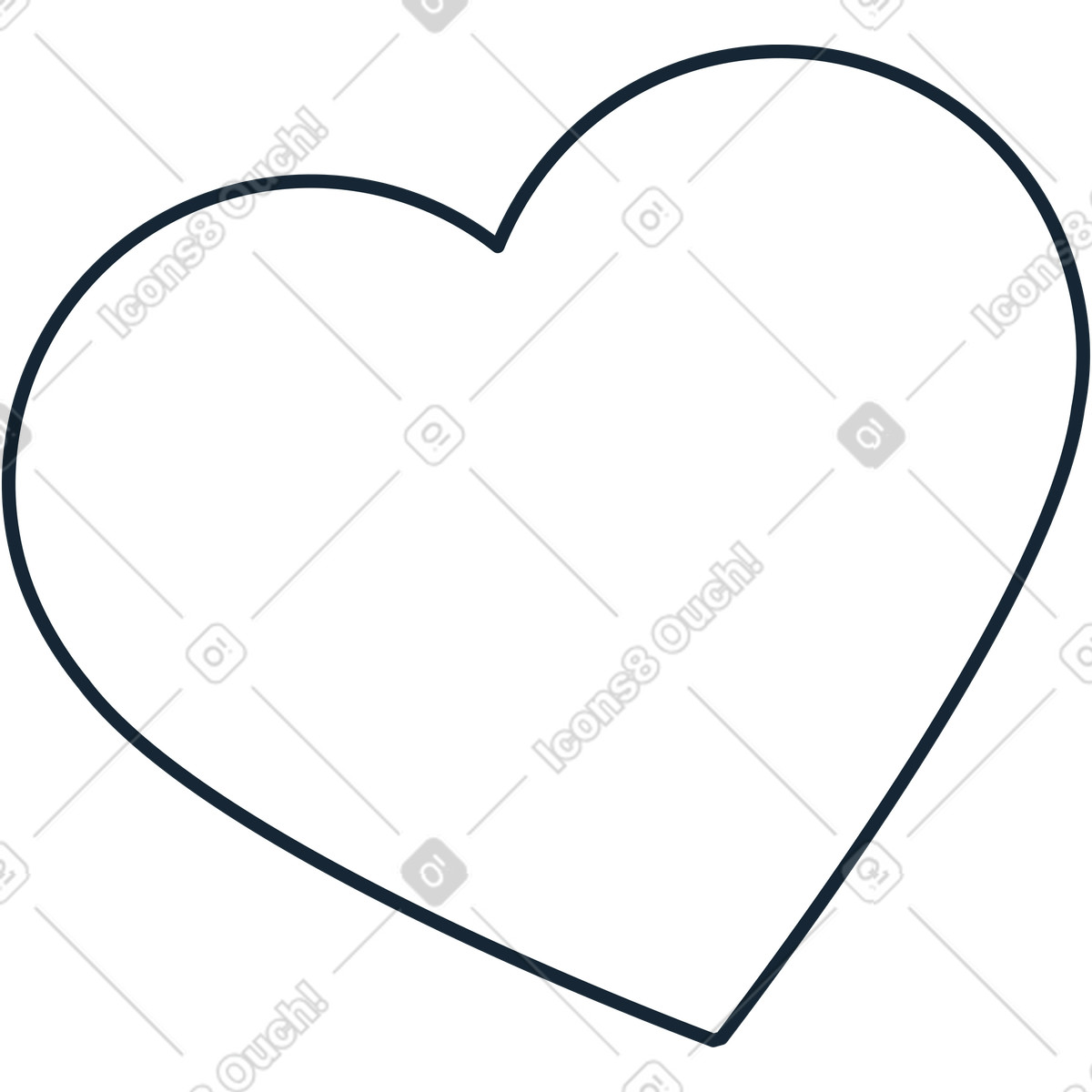 Outline heart illustration in Indigo style download in PNG, SVG