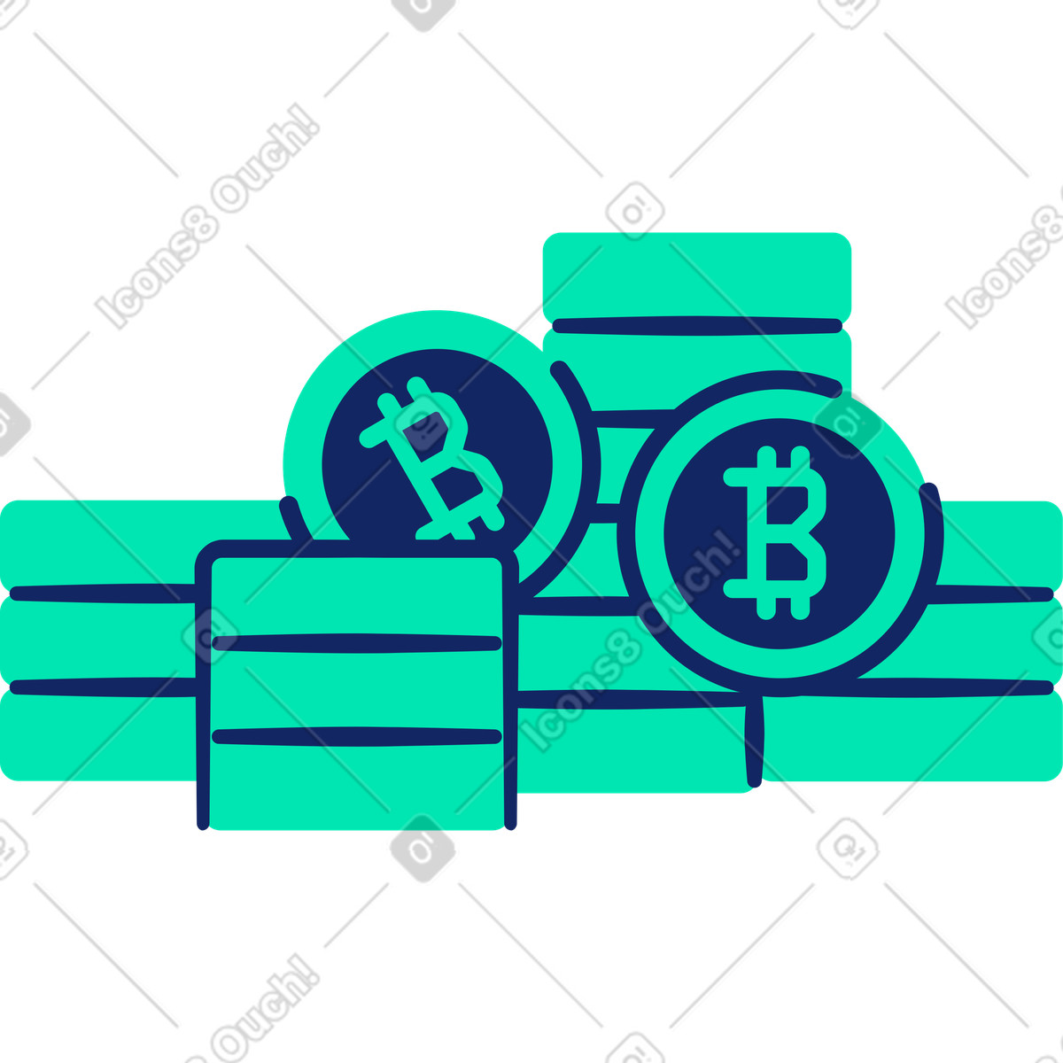 Ilustração de Bitcoins em no estilo Cyborg para baixar em PNG, SVG