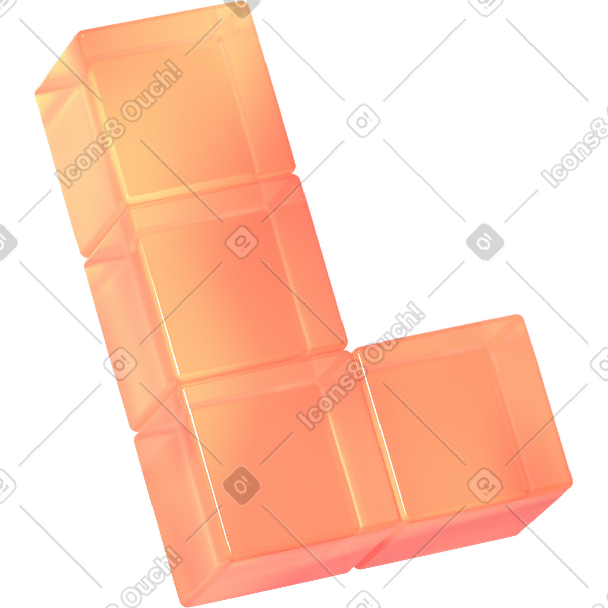 3D Glassy 스타일의 테트리스 l 애니메이션 일러스트레이션 GIF, Lottie(JSON), AE로 다운로드