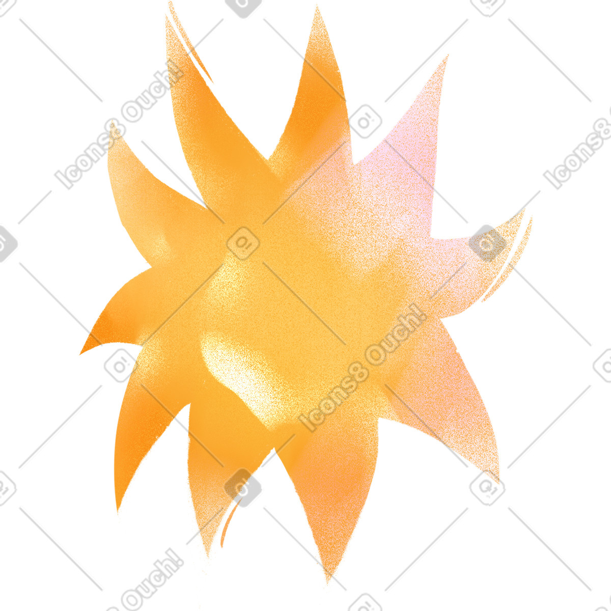 Иллюстрация Желтое пятно с лучами в PNG и SVG