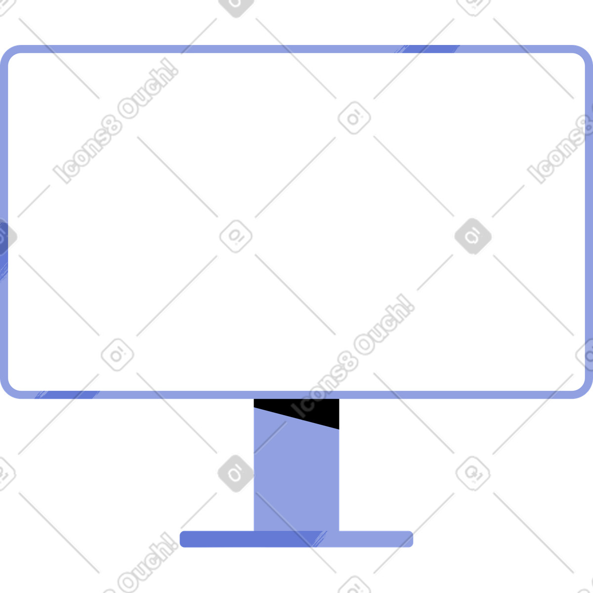 Grande monitor del computer illustrazione in stile Juicy scarica in PNG, SVG