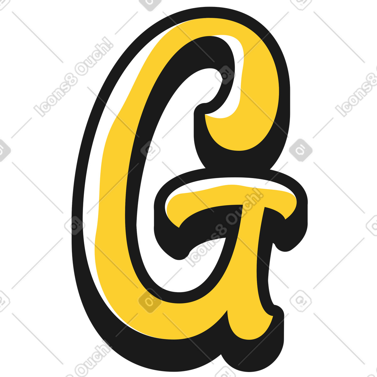 Ilustração de Letra maiúscula g em no estilo Taxi para baixar em PNG, SVG