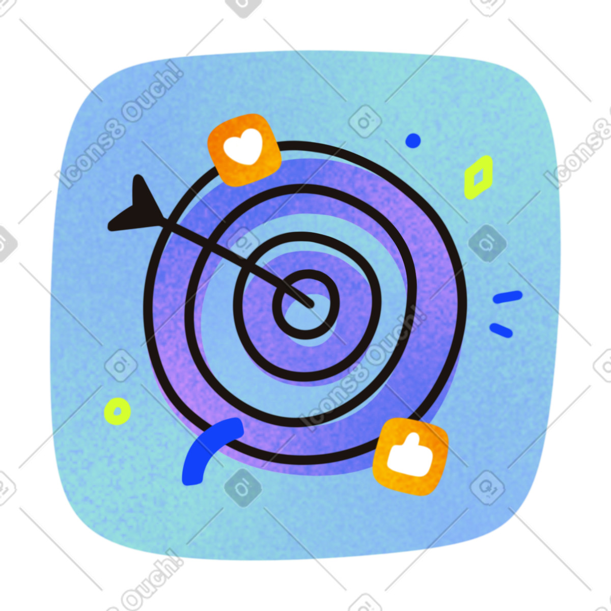 下载 Flow 风格的 Targeted advertising and social media marketing 插画，支持 PNG、SVG 格式