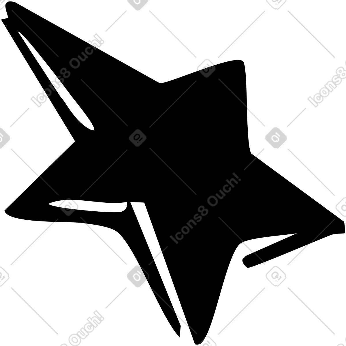 Ilustração de Estrela negra em no estilo Line para baixar em PNG, SVG
