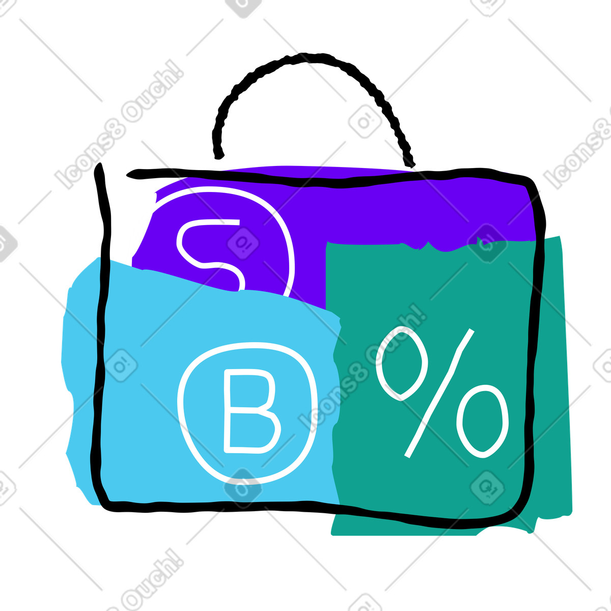 Illustration Portefeuille d'investissement avec actifs financiers dans le style Puzzle à télécharger aux formats PNG, SVG