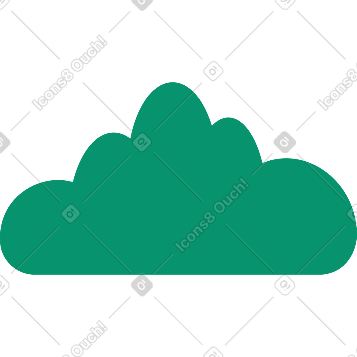 Ilustração de Bush silhouette with round green shape em no estilo Spot para baixar em PNG, SVG