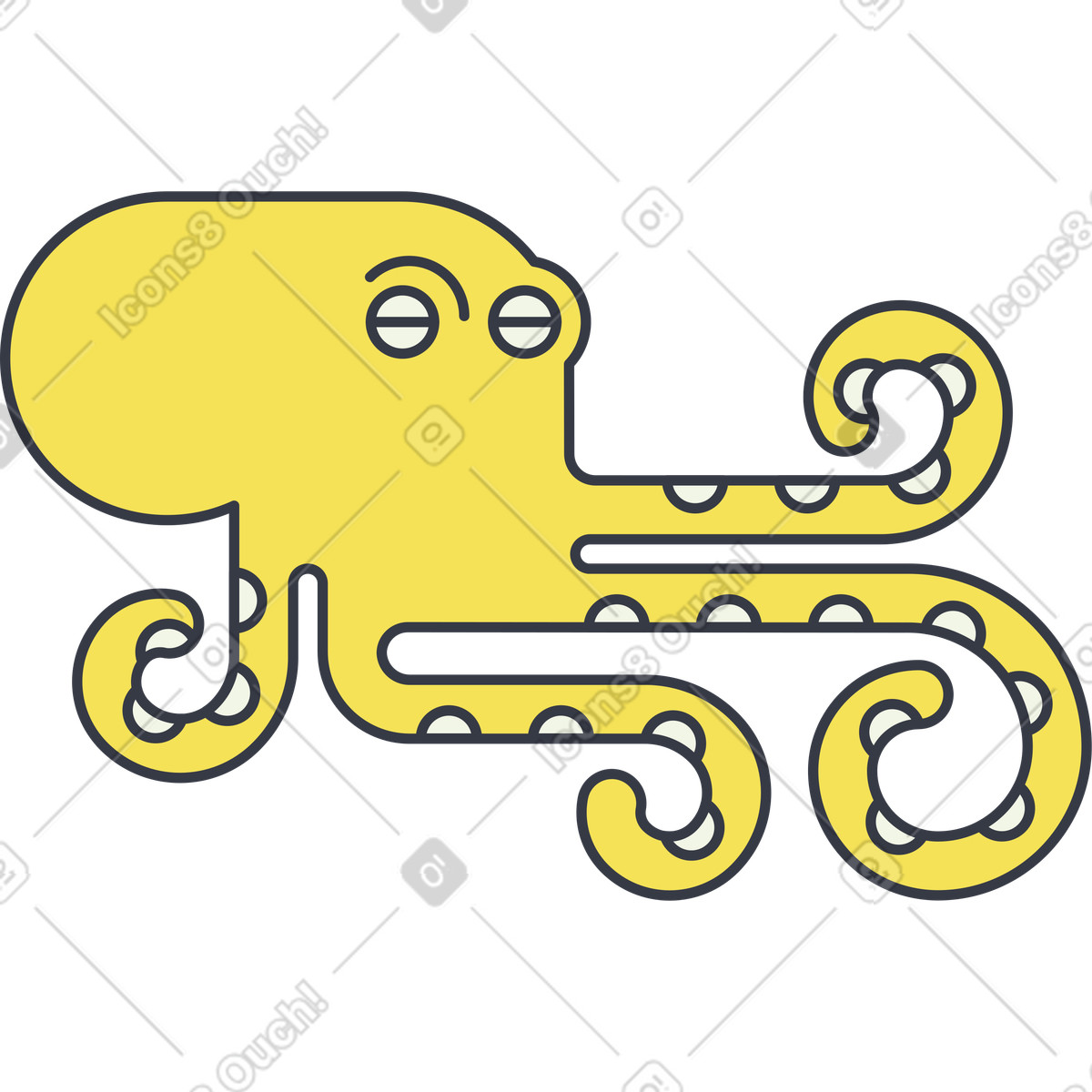 Polpo illustrazione in stile Abstract scarica in PNG, SVG