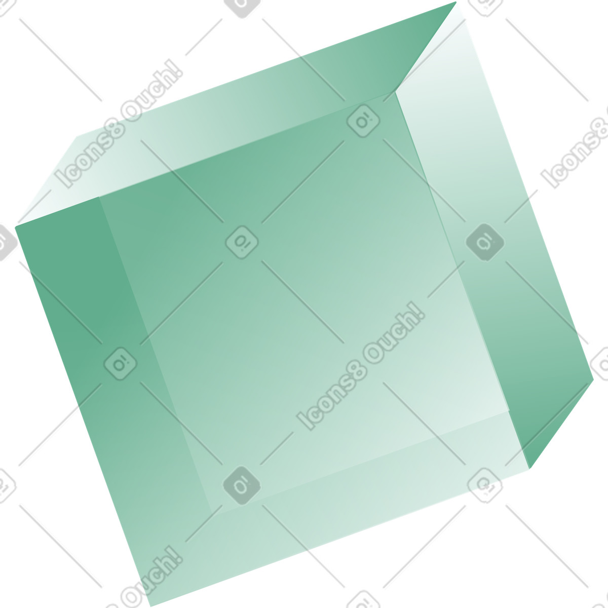 Cube in projection illustration in PNG, SVG