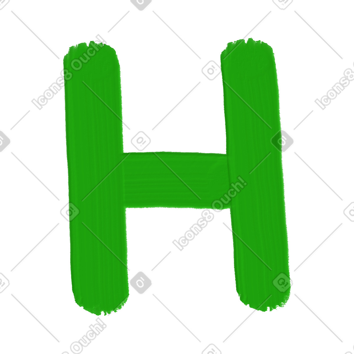 Green letter h illustration in Scrapbooking style download in PNG, SVG