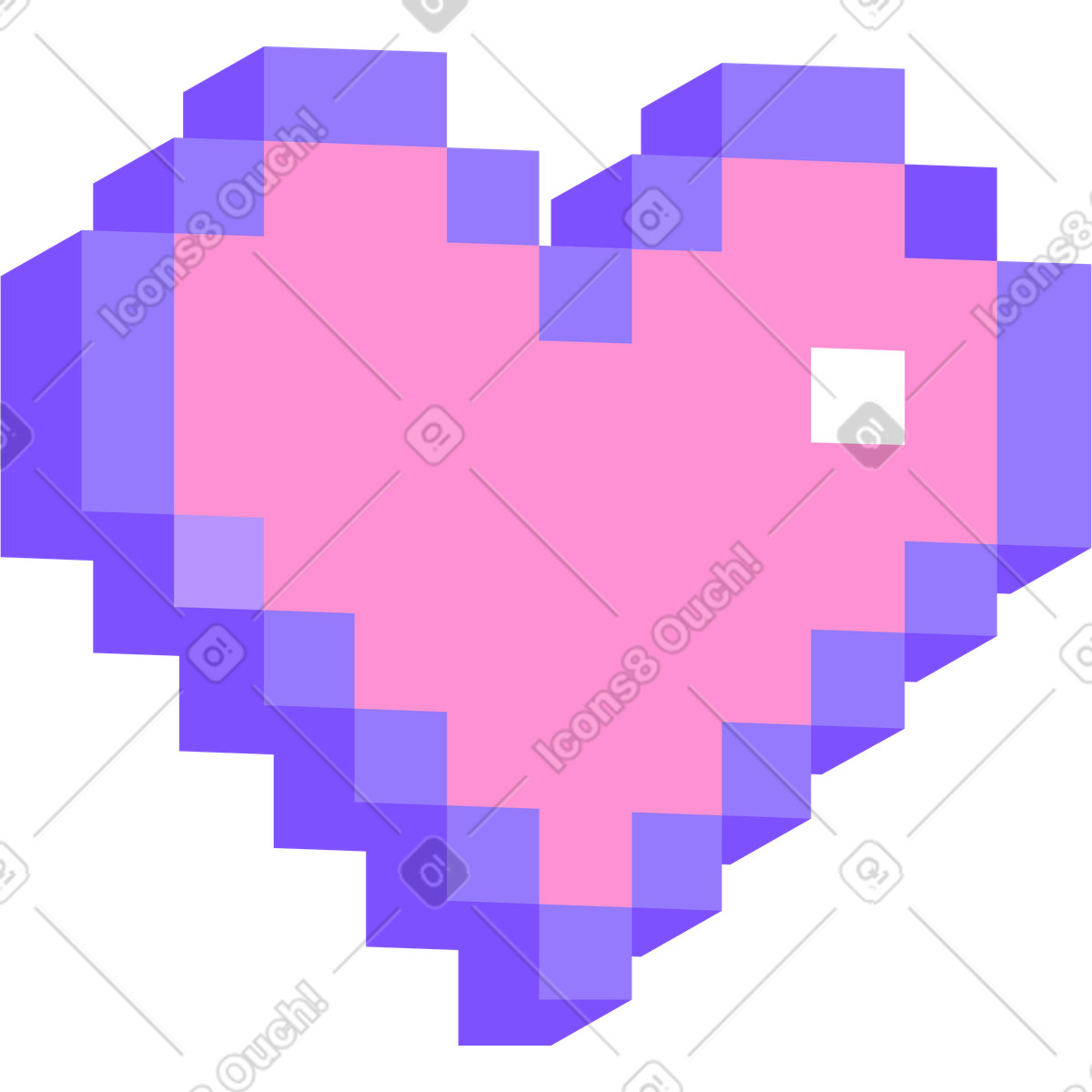 Icona del cuore illustrazione in stile 8bit scarica in PNG, SVG