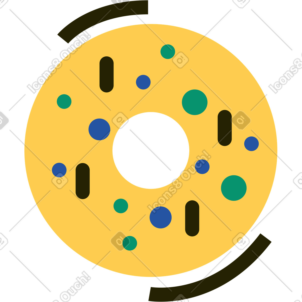 Ilustración Rosquilla en estilo Spot a descargar en PNG y SVG