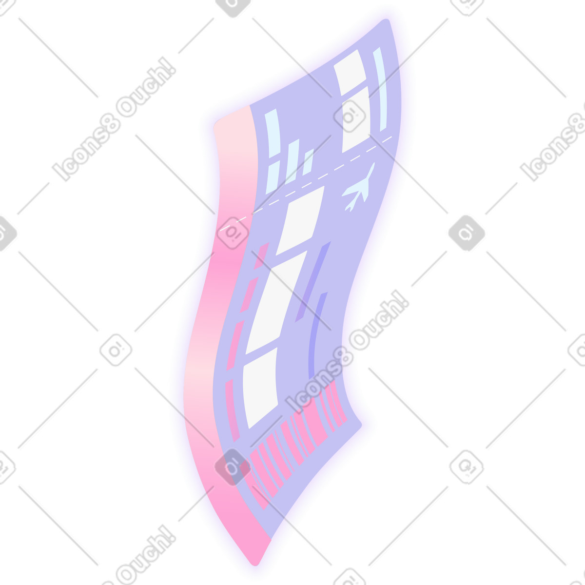 Travel ticket illustration in Isotech style download in PNG, SVG