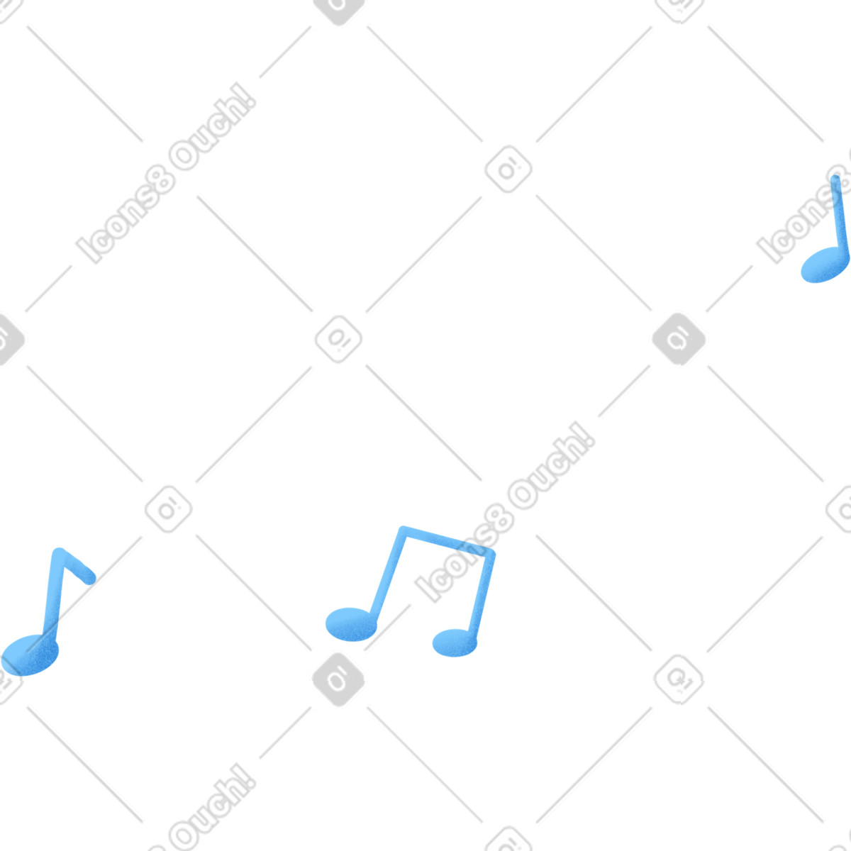 Three blue notes illustration in Gleam style download in PNG, SVG