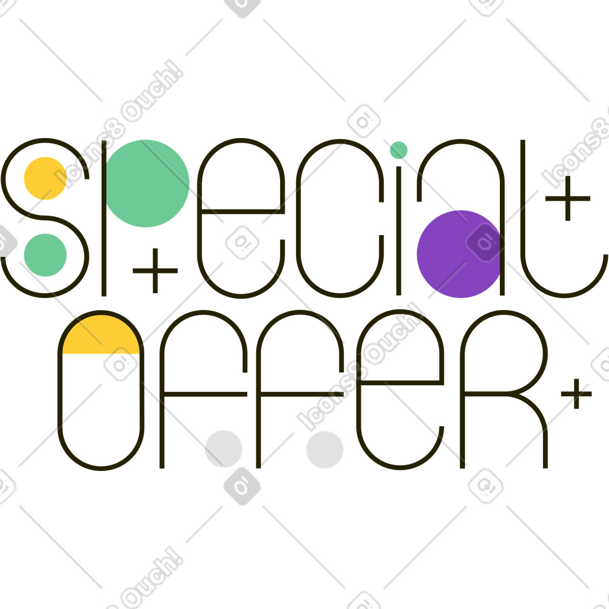 Illustration Offre spéciale dans le style Geom à télécharger aux formats PNG, SVG