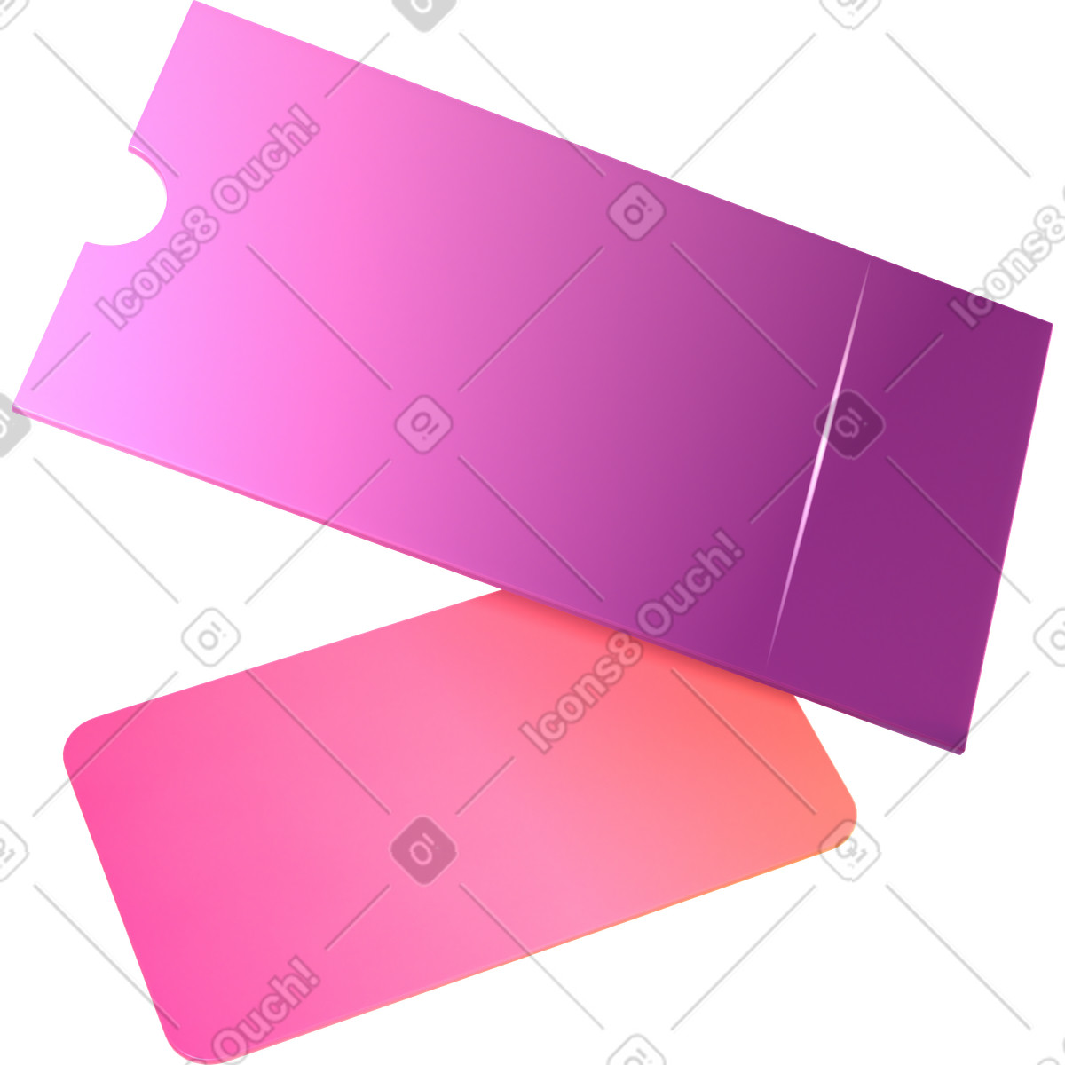 Gradient coupon and card illustration in PNG, SVG