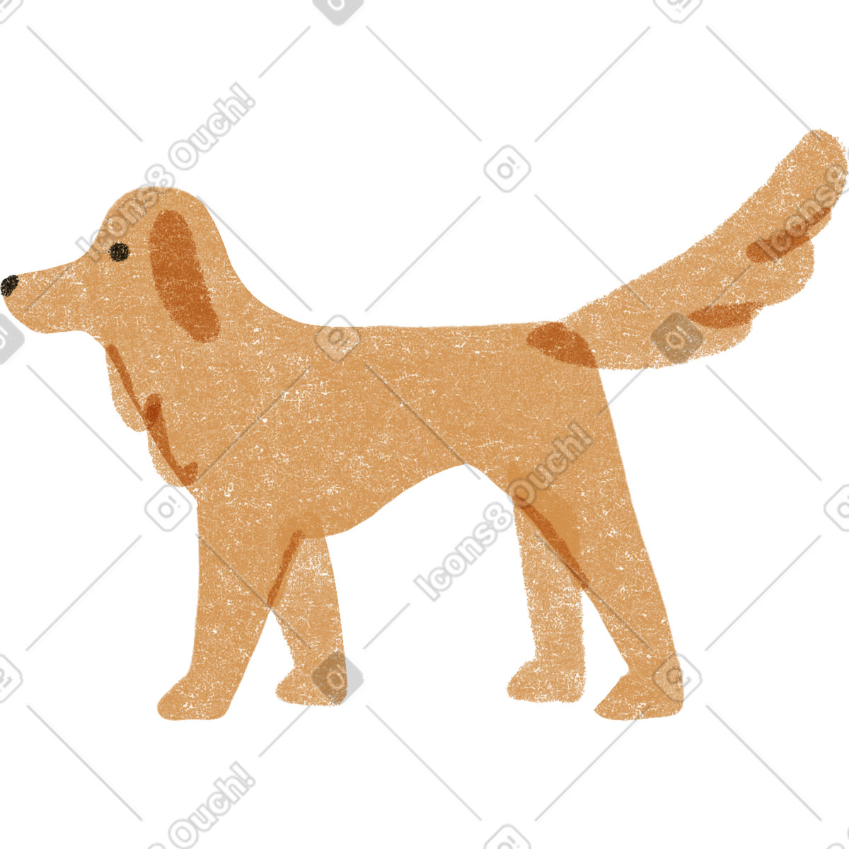 Brown dog walking illustration in Public style download in PNG, SVG