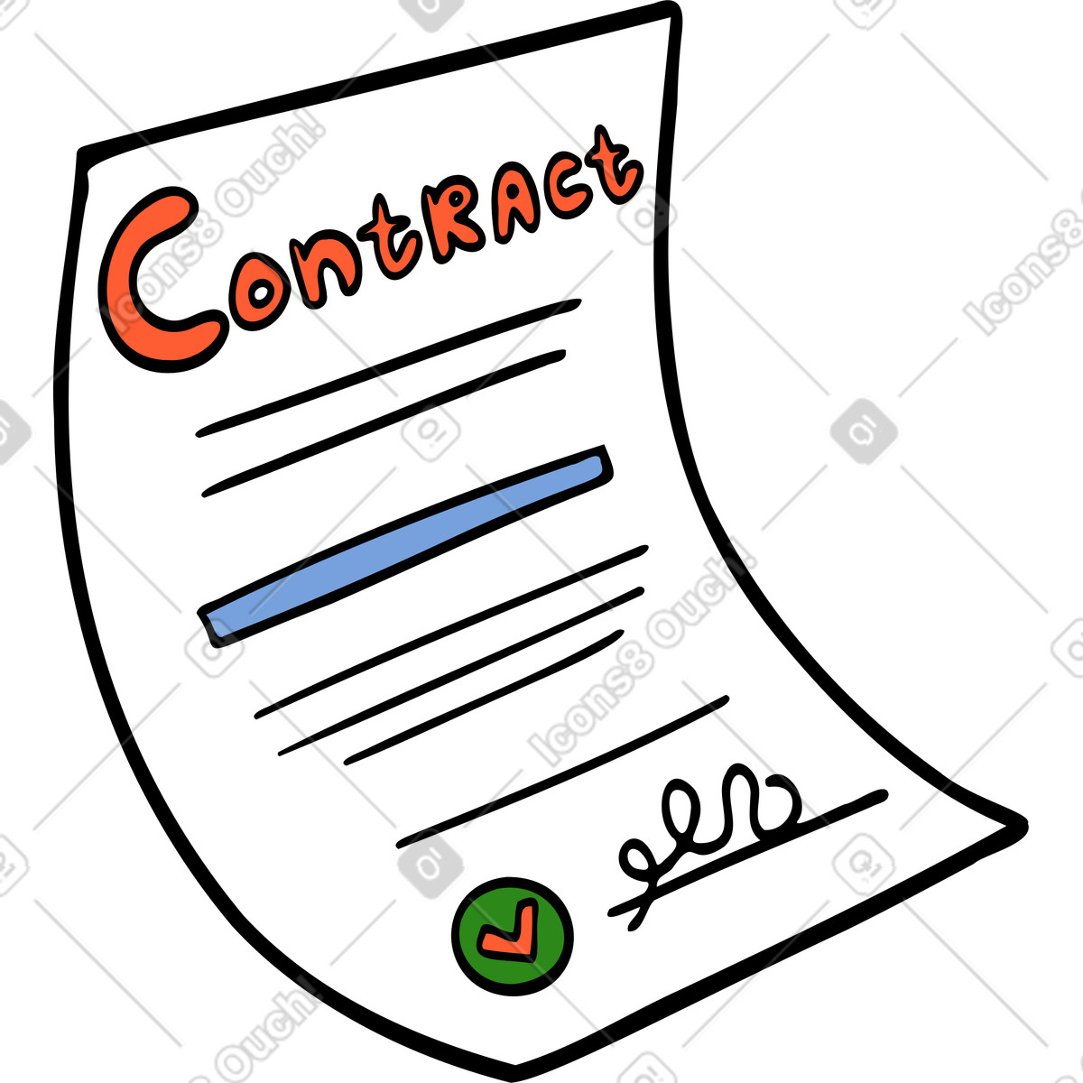 Ilustração de Contrato em no estilo Comic para baixar em PNG, SVG