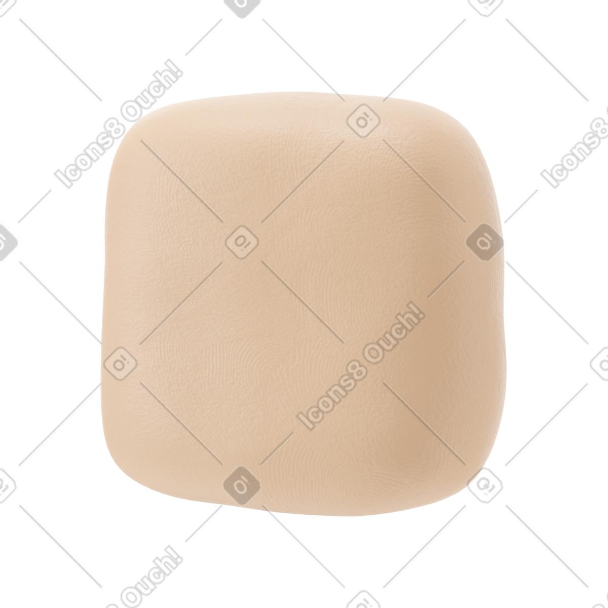 Ilustración Cabeza beige cuadrada 3d en estilo Stripy a descargar en PNG y SVG