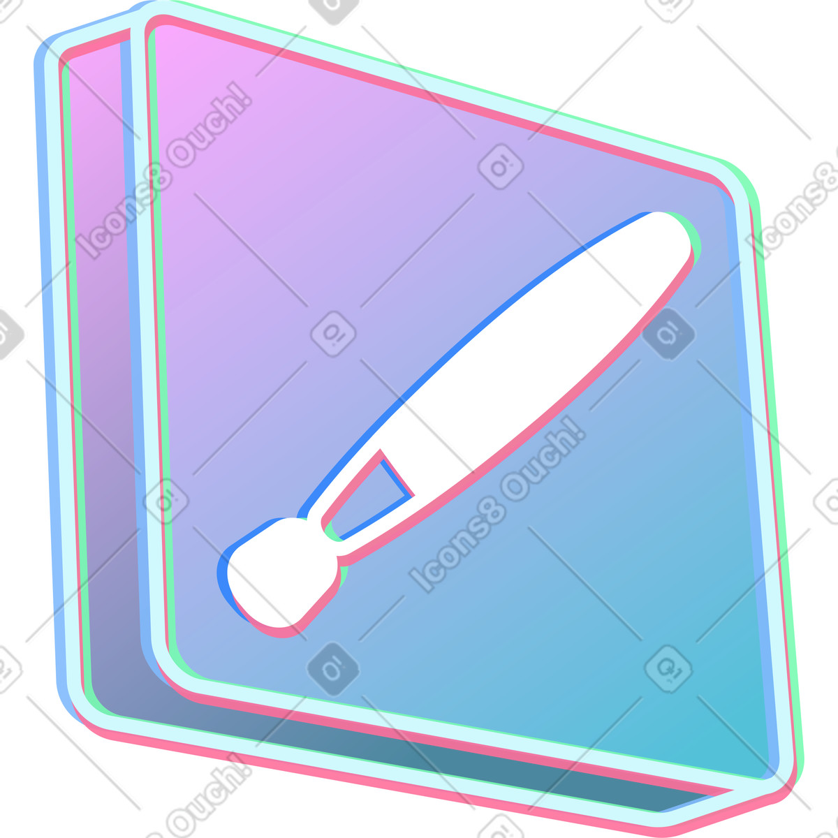 Ilustración Pincel en estilo Neon a descargar en PNG y SVG