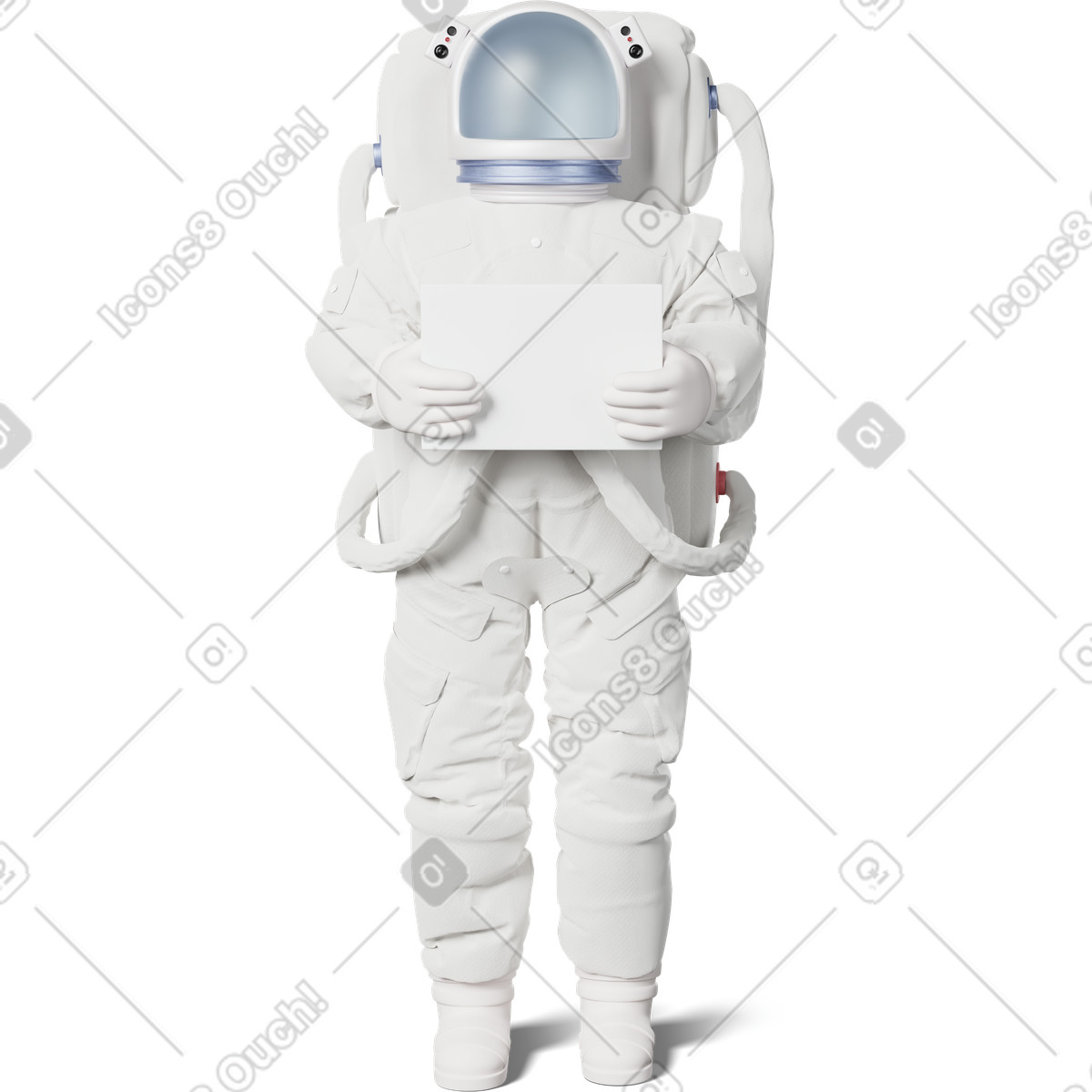 Ilustração de Astronaut holding blank sign em no estilo 3D Business para baixar em PNG, SVG