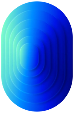 A gradient blue oval with layered shapes - Type style illustration