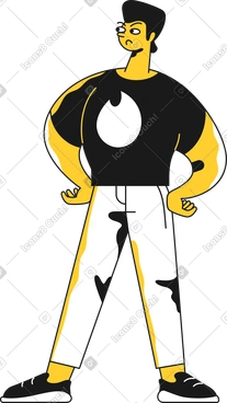 The guy is standing PNG, SVG