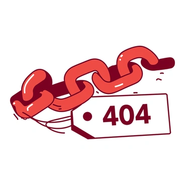 A broken chain with one link missing and a '404' tag attached