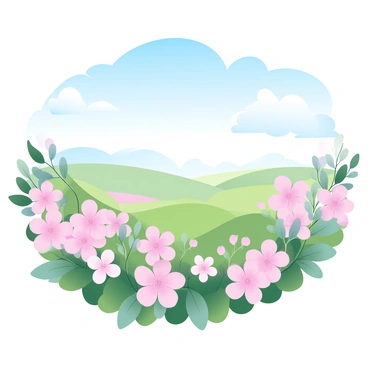 A vast meadow is filled with an abundance of wild pink flowers swaying gently in a soft breeze. The flowers are clustered together, creating patches of vibrant pink hues across the landscape. In the background, a clear blue sky stretches endlessly, with a few wispy clouds drifting lazily. The sunlight bathes the entire scene, emphasizing the delicate petals of the flowers and the lush greenery surrounding them.