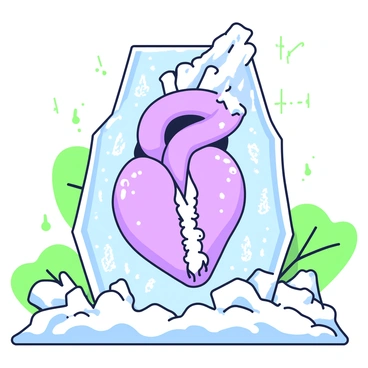 An ice sculpture of the aorta glistening under the sunlight