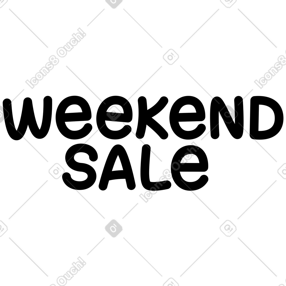 Ilustración Venta de fin semana letras en estilo Jelly a descargar en PNG y SVG