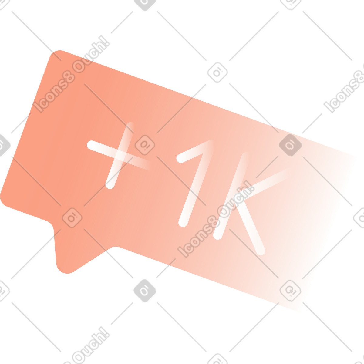 Bubble with the number of subscribers illustration in Orange style download in PNG, SVG