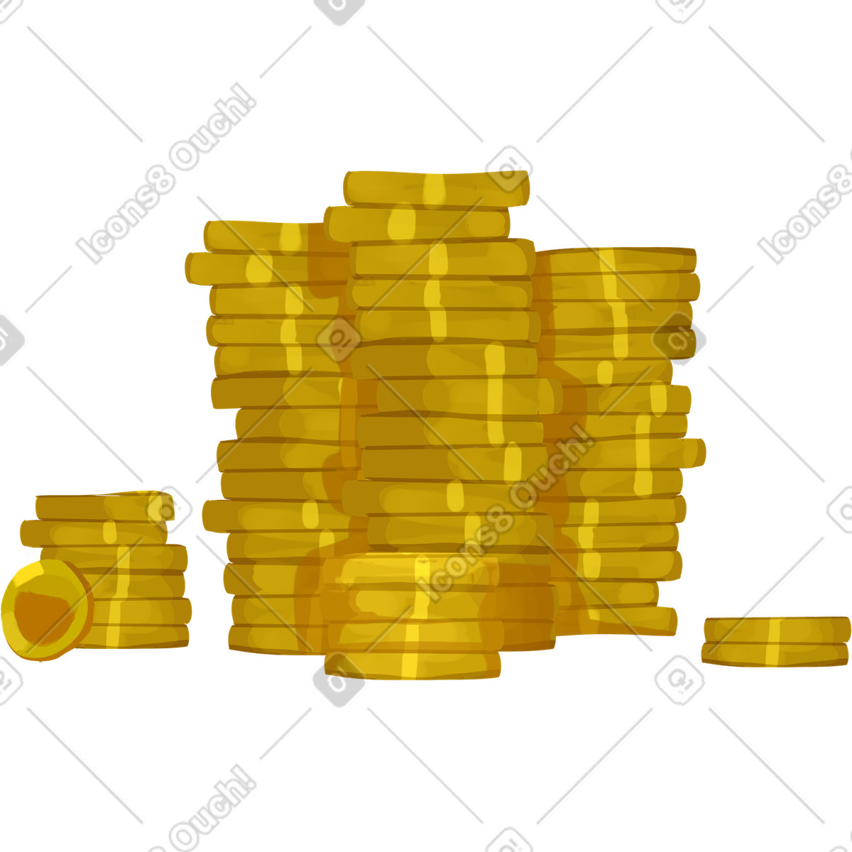 Illustration Piles of coins dans le style Atomic à télécharger aux formats PNG, SVG