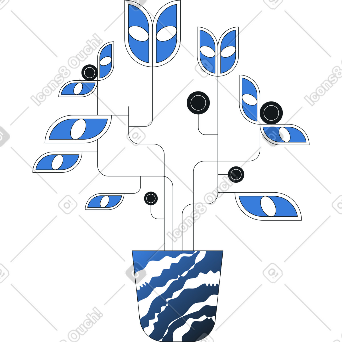 Money tree illustration in Midnight style download in PNG, SVG