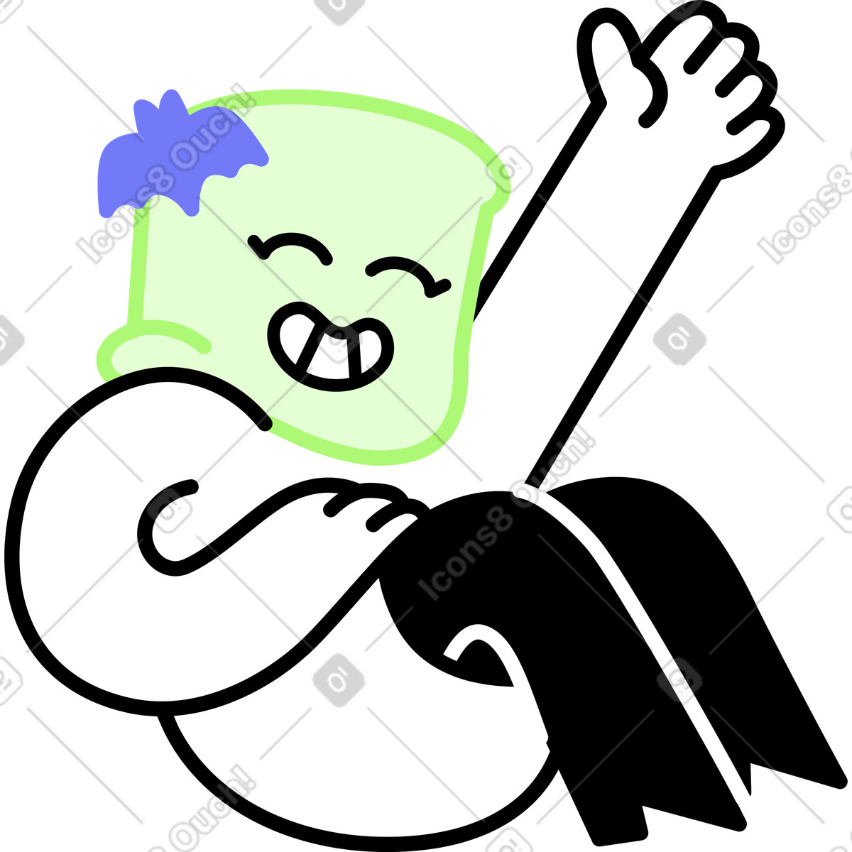 Figur im halloween-monsterkostüm-Illustration Giggle-Stil als Download in PNG, SVG