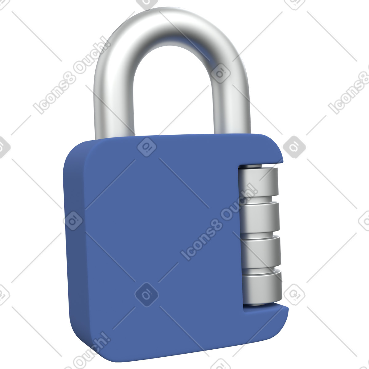 Lock, Security illustration in 3D Grid style download in PNG, SVG