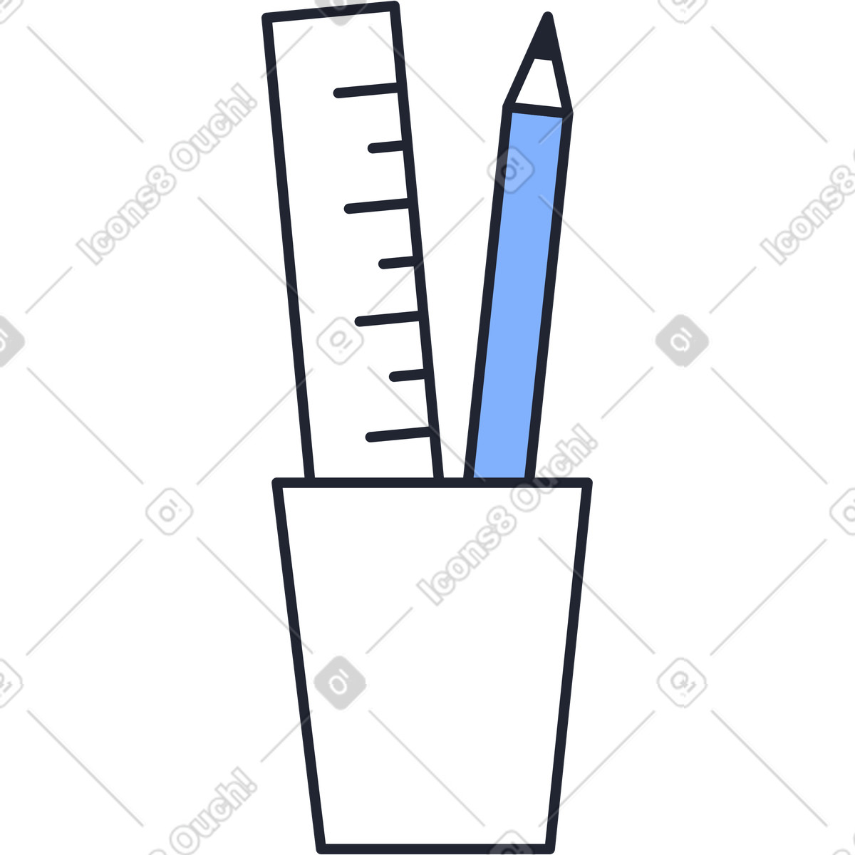 Tasse mit bleistift-Illustration im Pablita-Stil als Download in PNG, SVG